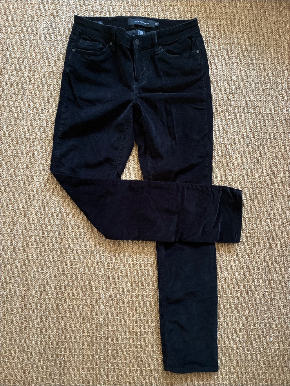Calvin Klein Black Women’s Corduroy Slim Jeans - Comfort Stretch, Sz 6